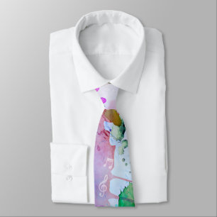 Colourful Musical Notes Music Design Necktie