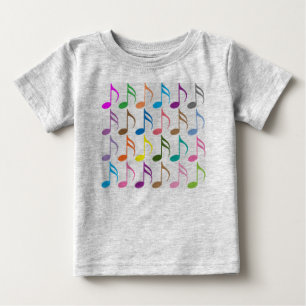 Colourful musical notes pattern baby T-Shirt