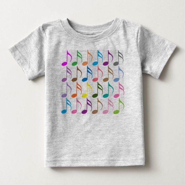 Colourful musical notes pattern baby T-Shirt (Front)