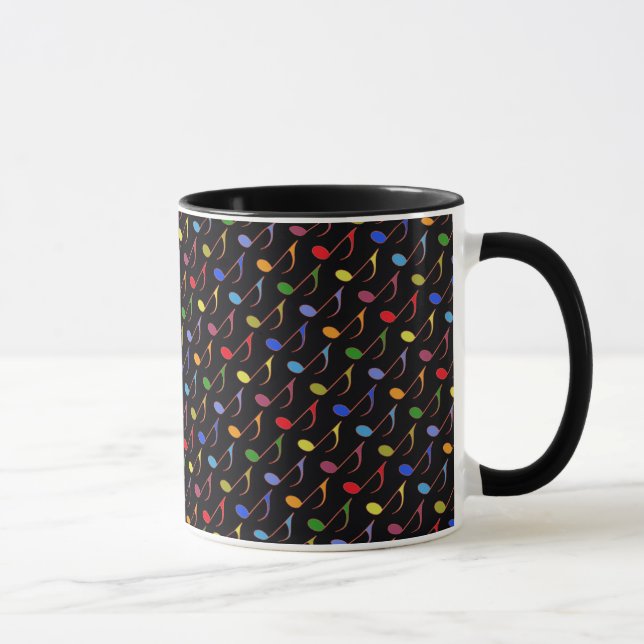 colourful musical notes pattern mug (Right)