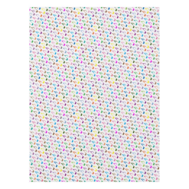Colourful musical notes pattern tablecloth (Front)