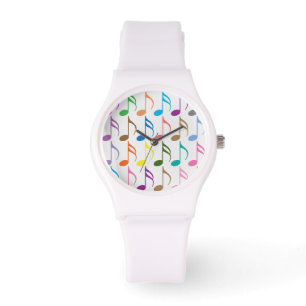 Colourful musical notes pattern watch