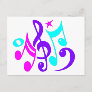 Colourful Musical Notes Postcard