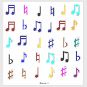 Colourful Musical Notes & Symbols