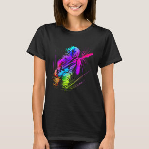 Colourful Musician Bass Electric Guitar Player T-Shirt