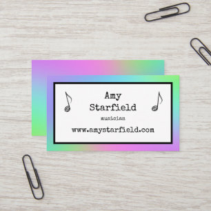 Colourful Musician Business Cards