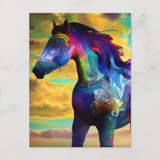Colourful Mustang Horse Postcard