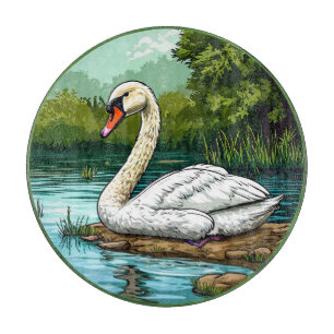 Colourful Mute swan Bird Cutting Board