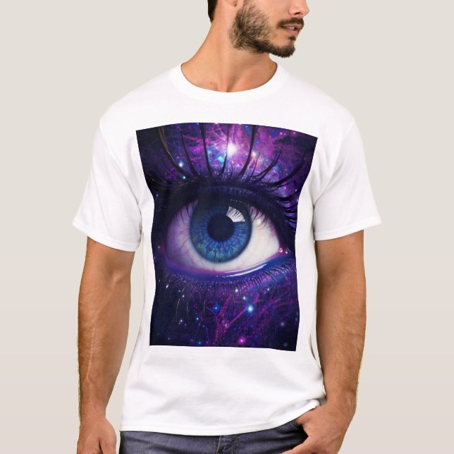 Colourful Mystic Eye Digital Art T-Shirt (Front)