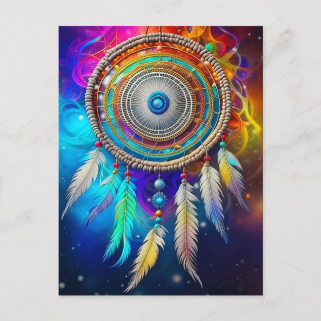 Colourful Mystical Dreamcatcher  Postcard (Front)
