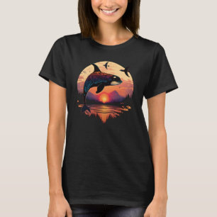 Colourful mystical orca whale watching dolphin pot T-Shirt