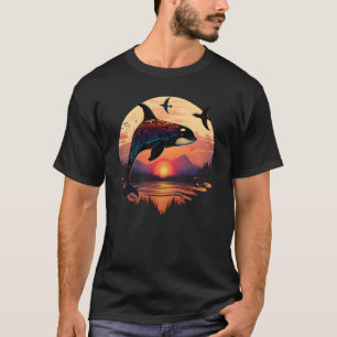 Colourful mystical orca whale watching dolphin pot T-Shirt