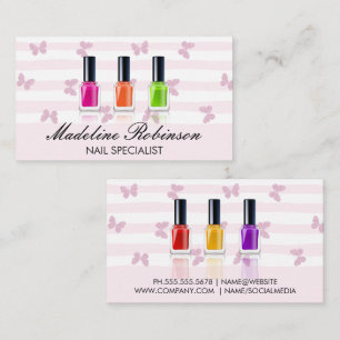 Colourful Nail Polish Bottles Business Card