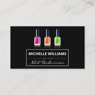 Colourful Nail Polish Bottles   Manicurist Business Card