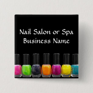 Colourful Nail Polish Bottles, Nail Salon 15 Cm Square Badge