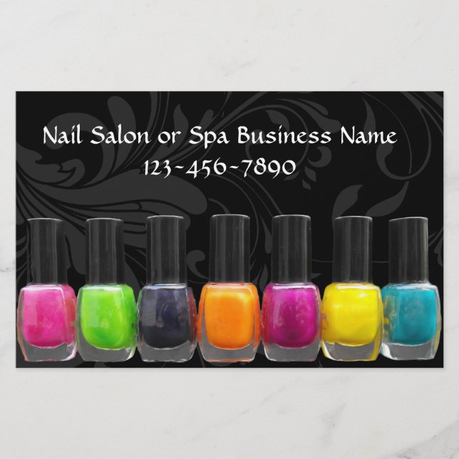 Colourful Nail Polish Bottles, Nail Salon Flyer (Front)
