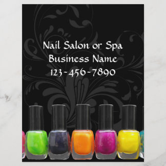 Colourful Nail Polish Bottles, Nail Salon Flyer