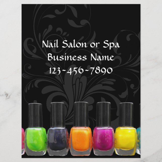 Colourful Nail Polish Bottles, Nail Salon Flyer (Front)