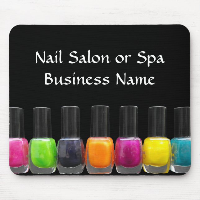 Colourful Nail Polish Bottles, Nail Salon Mouse Mat (Front)