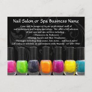 Colourful Nail Polish Bottles, Nail Salon Postcard