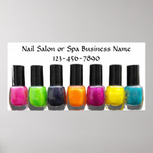 Colourful Nail Polish Bottles, Nail Salon Poster