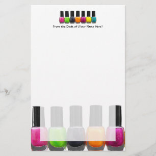 Colourful Nail Polish Bottles, Nail Salon Stationery