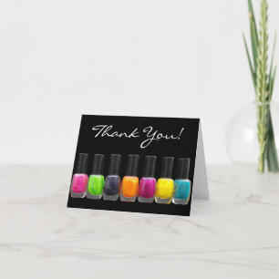 Colourful Nail Polish Bottles, Nail Salon Thank You Card