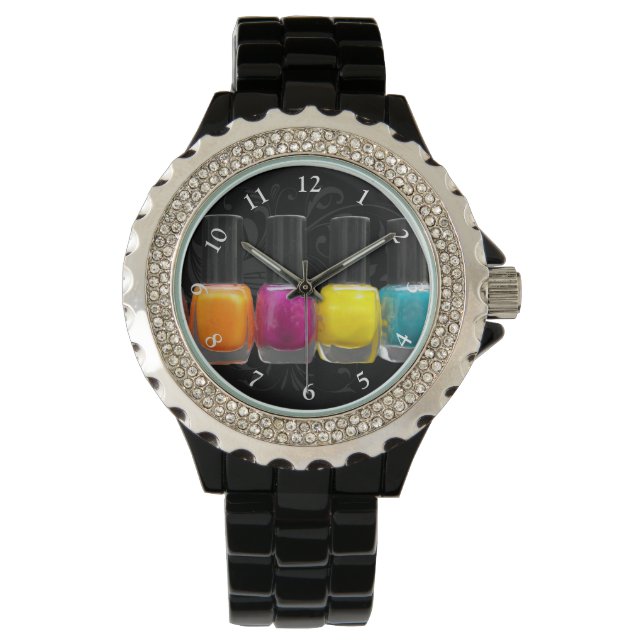 Colourful Nail Polish Bottles, Nail Salon Watch (Front)
