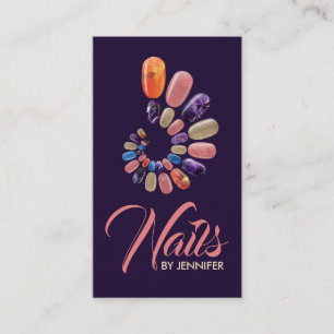 Colourful Nails Spiral Appointment Business Card