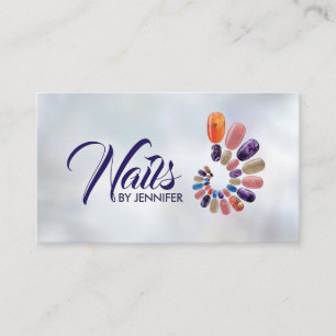Colourful Nails Spiral Appointment Business Card