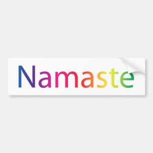 Colourful Namaste Rainbow Yoga Bumper Sticker