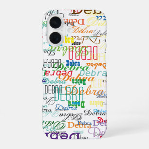colourful name personalised iPhone 16 case