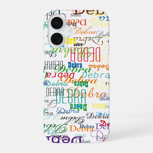 colourful name personalised iPhone 16 case (Back)