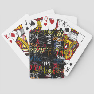 Colourful Names Black Playing Cards