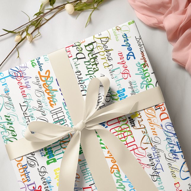 colourful names . custom multicolored wrapping paper (Creator Uploaded)