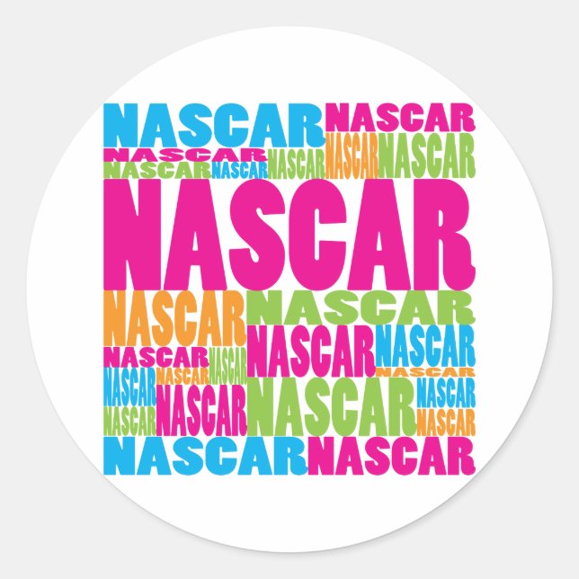 Colourful NASCAR Classic Round Sticker (Front)