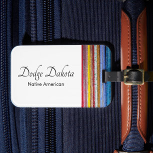 Colourful Native American Stripes Indian Ethnic Luggage Tag