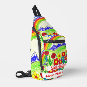 Colourful Nature Drawing for Nature Lovers Sling Bag