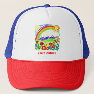 Colourful Nature Drawing for Nature Lovers Trucker Hat