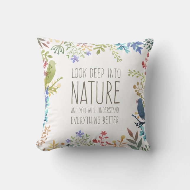 Colourful Nature Inspired Quote | Throw Pillow (Front)