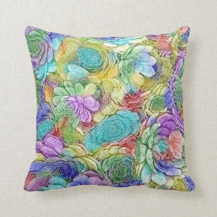 Colourful Nature Succulent Plants Cushion