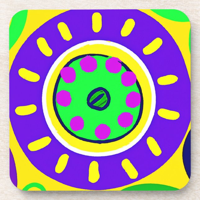 Colourful Nature's Palette Pattern Coaster (Front)