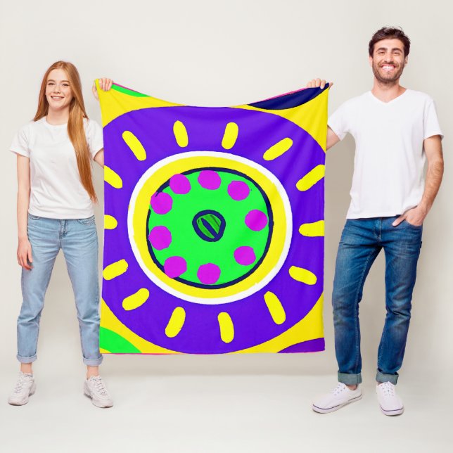 Colourful Nature's Palette Pattern Fleece Blanket (In Situ)