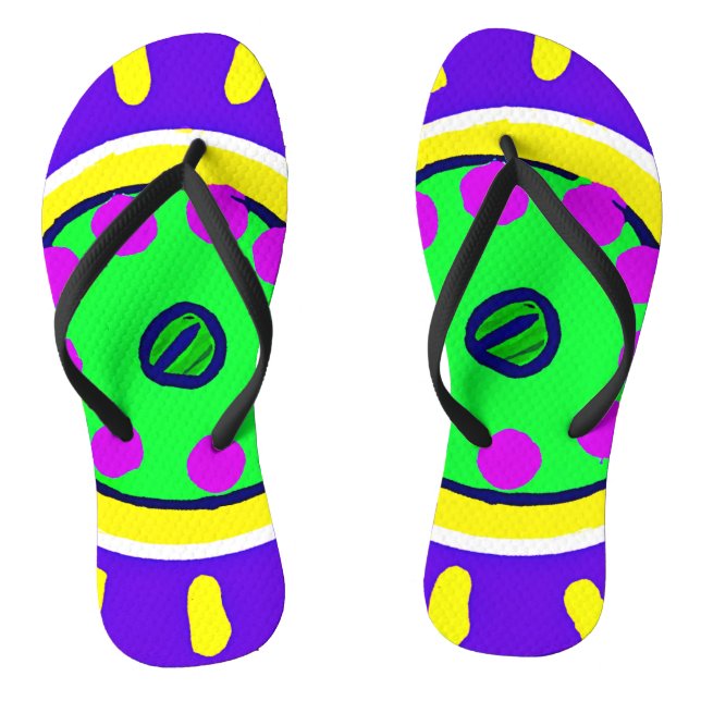 Colourful Nature's Palette Pattern Flip Flops (Footbed)