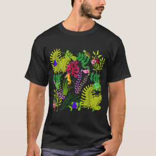 Colourful Nautical Ocean Life Fish Collage T-Shirt