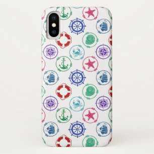 Colourful Nautical Pattern iPhone X Case