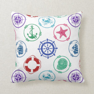 Colourful Nautical Pattern Cushion