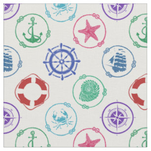 Colourful Nautical Pattern Fabric