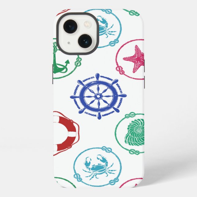 Colourful Nautical Pattern iPhone Case (Back)