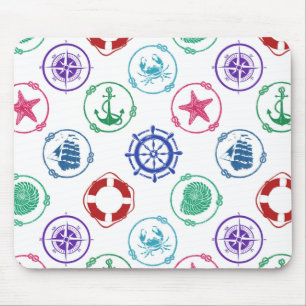 Colourful Nautical Pattern Mouse Mat